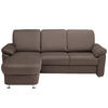 ECKSOFA in Flachgewebe Dunkelbraun  - Chromfarben/Dunkelbraun, Konventionell, Textil/Metall (163/250cm) - Beldomo System