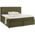 BOXSPRINGBETT 180/200 cm  in Olivgrün  - Schwarz/Olivgrün, Design, Kunststoff/Textil (180/200cm) - Xora
