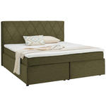BOXSPRINGBETT 180/200 cm  in Olivgrün  - Schwarz/Olivgrün, Design, Kunststoff/Textil (180/200cm) - Xora