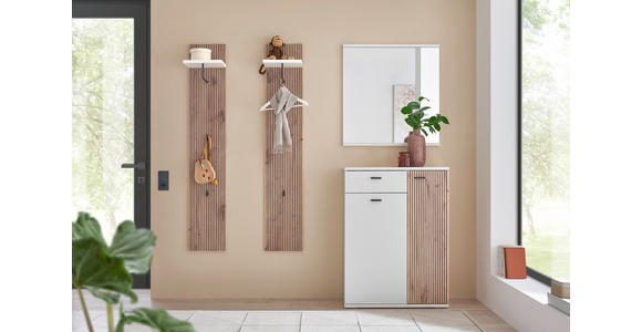 GARDEROBE 4-teilig in 155/198/37 cm - Eichefarben/Weiß, Design, Holzwerkstoff (155/198/37cm) - Voleo