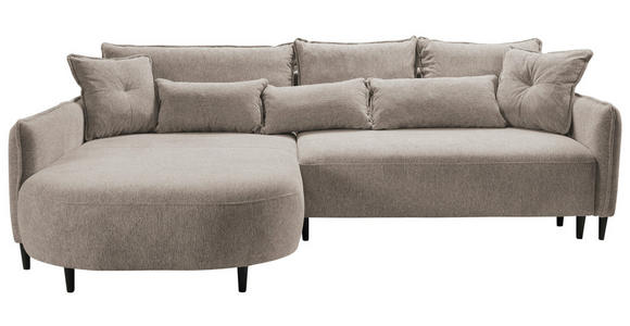 ECKSOFA in Chenille Taupe 200/285 cm - Taupe/Schwarz, MODERN, Textil/Metall (200/285cm) - Carryhome