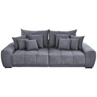 BIGSOFA Flachgewebe Dunkelgrau  - Dunkelgrau/Schwarz, KONVENTIONELL, Holz/Textil (280/67/120cm) - Carryhome