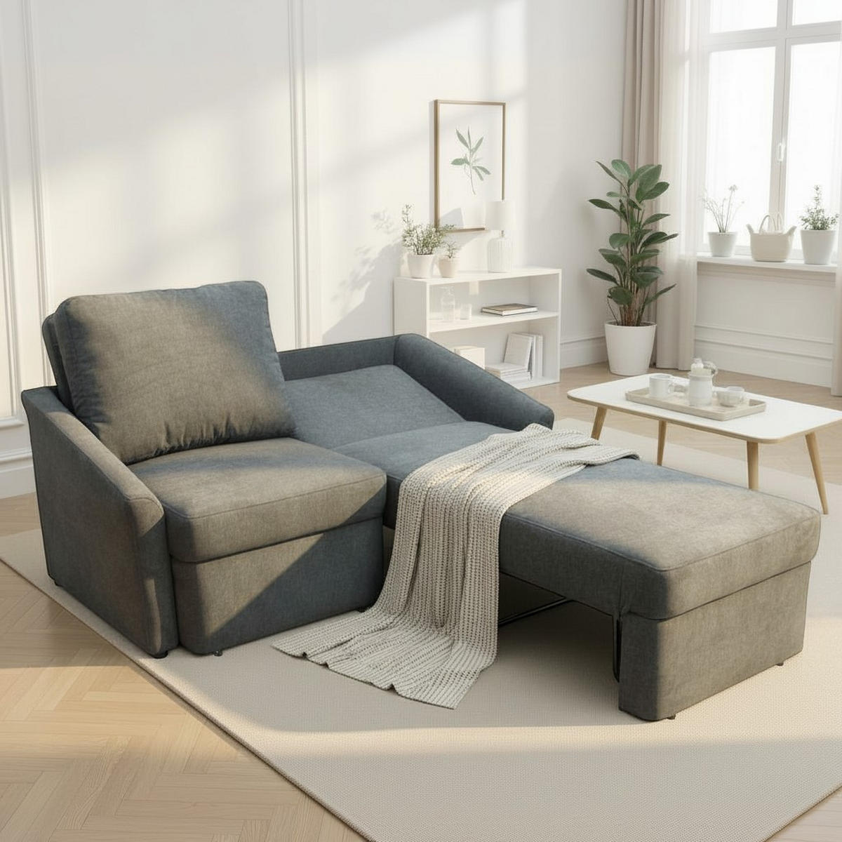 SCHLAFSOFA Mikrofaser Schlammfarben  - Schlammfarben/Beige, Basics, Kunststoff/Textil (168/86/96cm) - MID.YOU