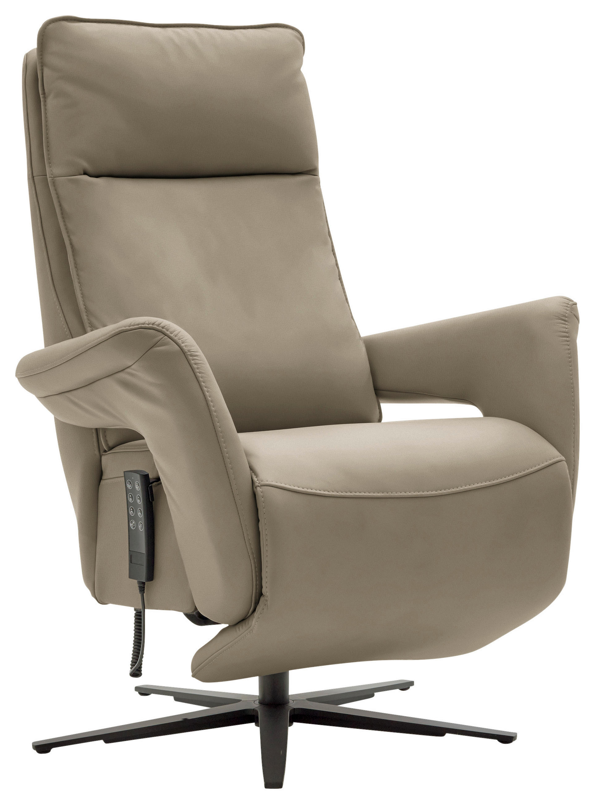 RELAXSESSEL in Leder Hellbraun  - Hellbraun/Schwarz, Design, Leder/Metall (83/116/87cm) - Valdera