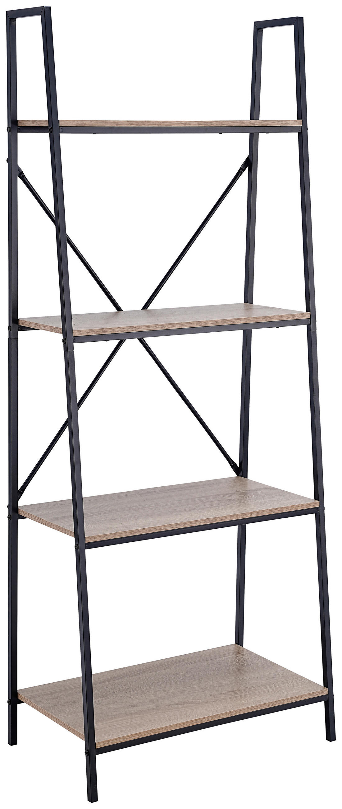 REGAL Naturfarben, Schwarz  - Schwarz/Naturfarben, Basics, Holzwerkstoff/Metall (60,5/148,5/34cm) - Xora