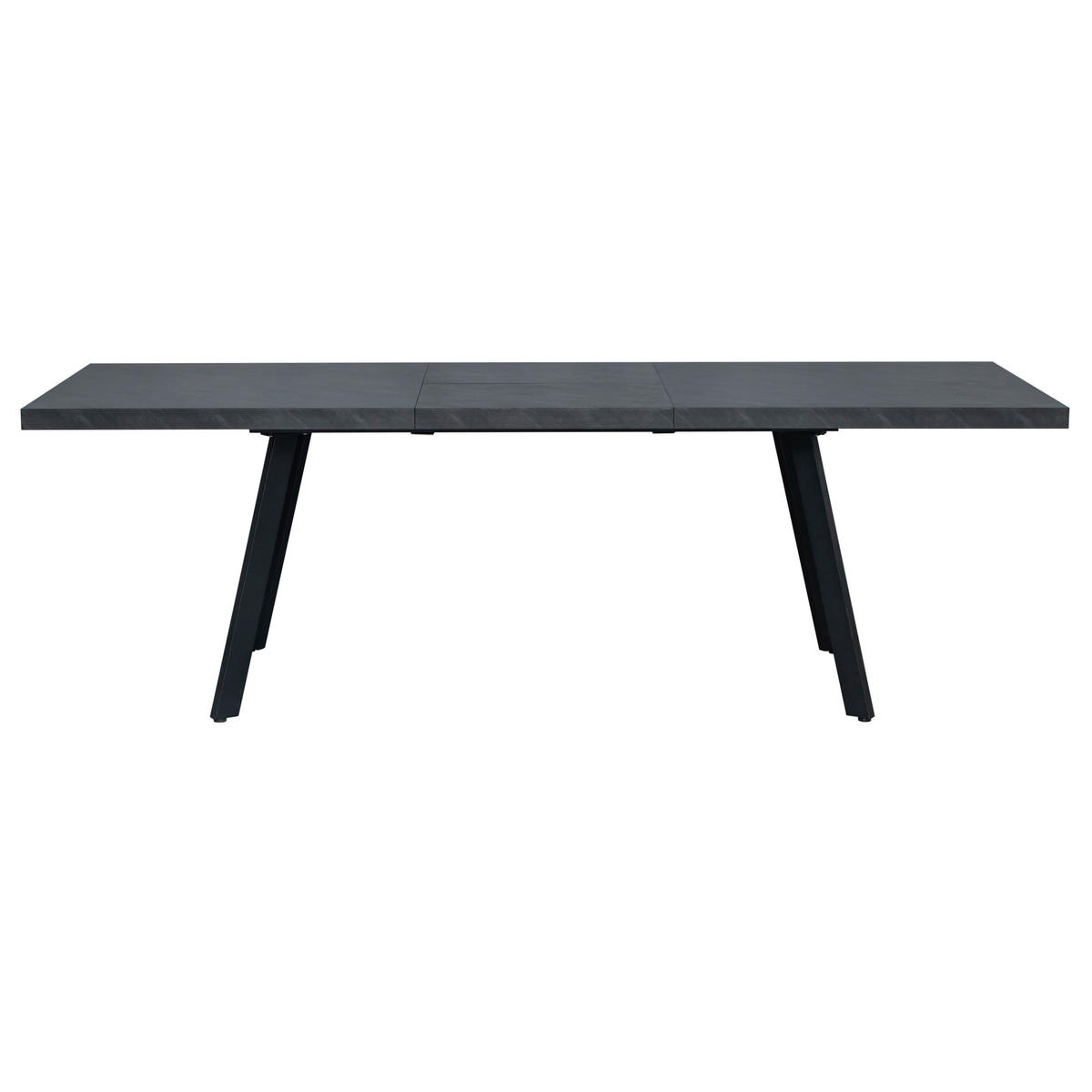 ESSTISCH Grau, Schwarz rechteckig  ausziehbar  - Schwarz/Grau, Design, Holzwerkstoff/Metall (180-240/100/76cm) - Carryhome