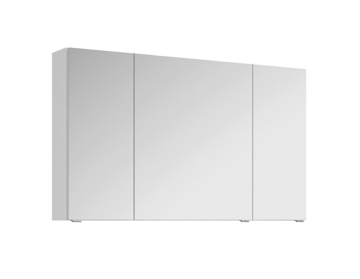 TÜKRÖS SZEKRÉNY 120/70,3/17 cm  - krómszínű/fehér, Design, faalapú anyag/Üveg (120/70,3/17cm) - Sadena