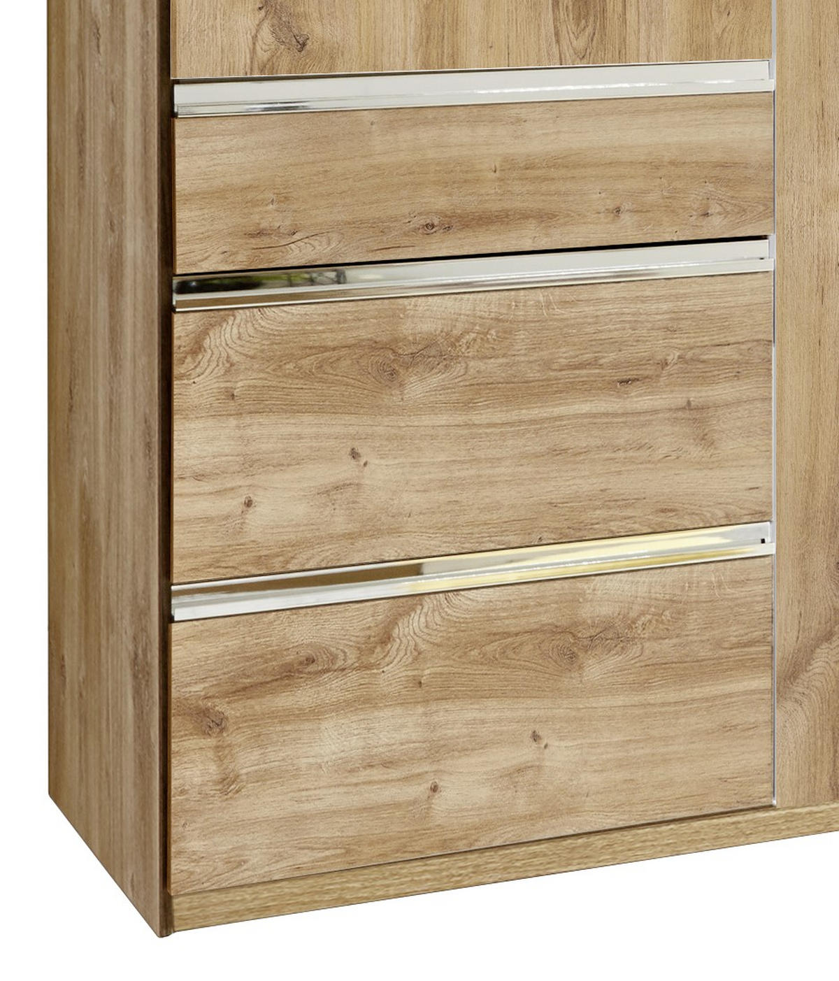 DREHTÜRENSCHRANK in Eichefarben  - Chromfarben/Eichefarben, Modern, Holzwerkstoff/Kunststoff (250/216/58cm) - MID.YOU