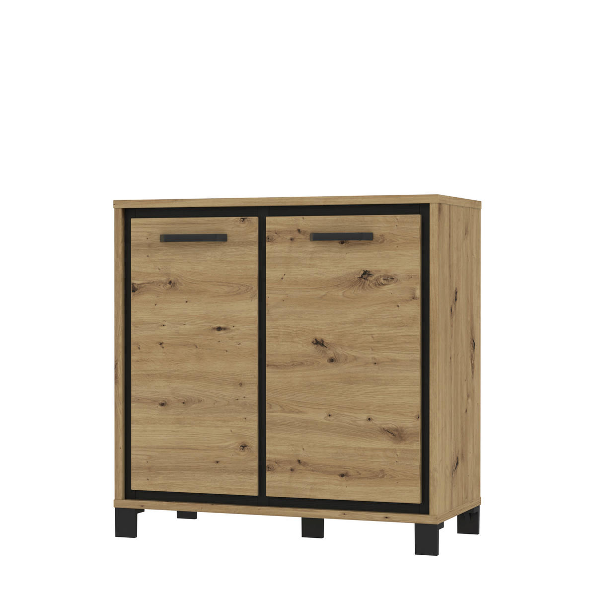 KOMMODE  in 91,4/91,2/41,5 cm  - Eichefarben/Schwarz, MODERN, Holzwerkstoff/Kunststoff (91,4/91,2/41,5cm) - MID.YOU
