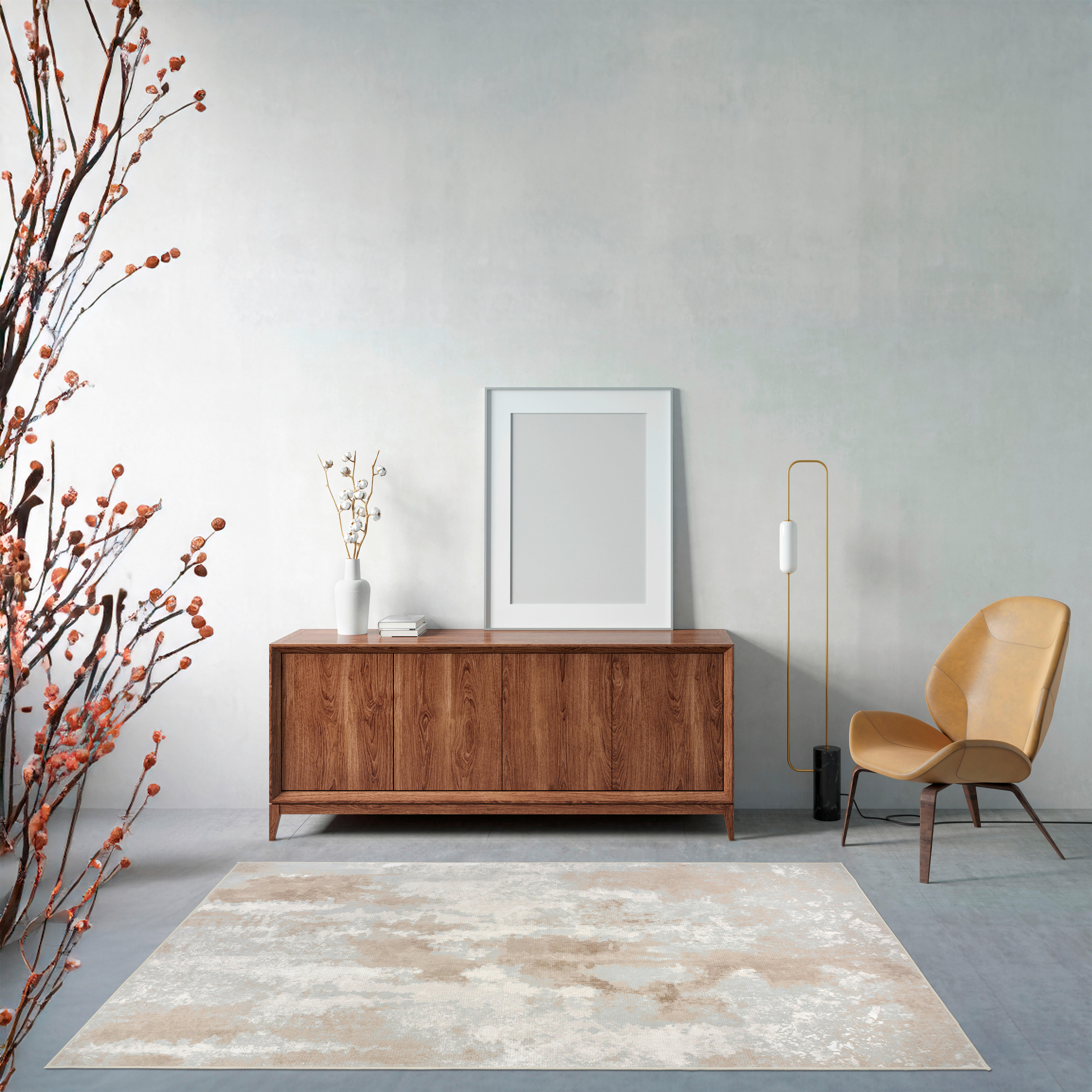 KOBEREC TKANÝ NA PLOCHO, tmavě šedá, šedavě hnědá - tmavě šedá/šedavě hnědá, Design, textil/plast (160/230cm) - Lindorug