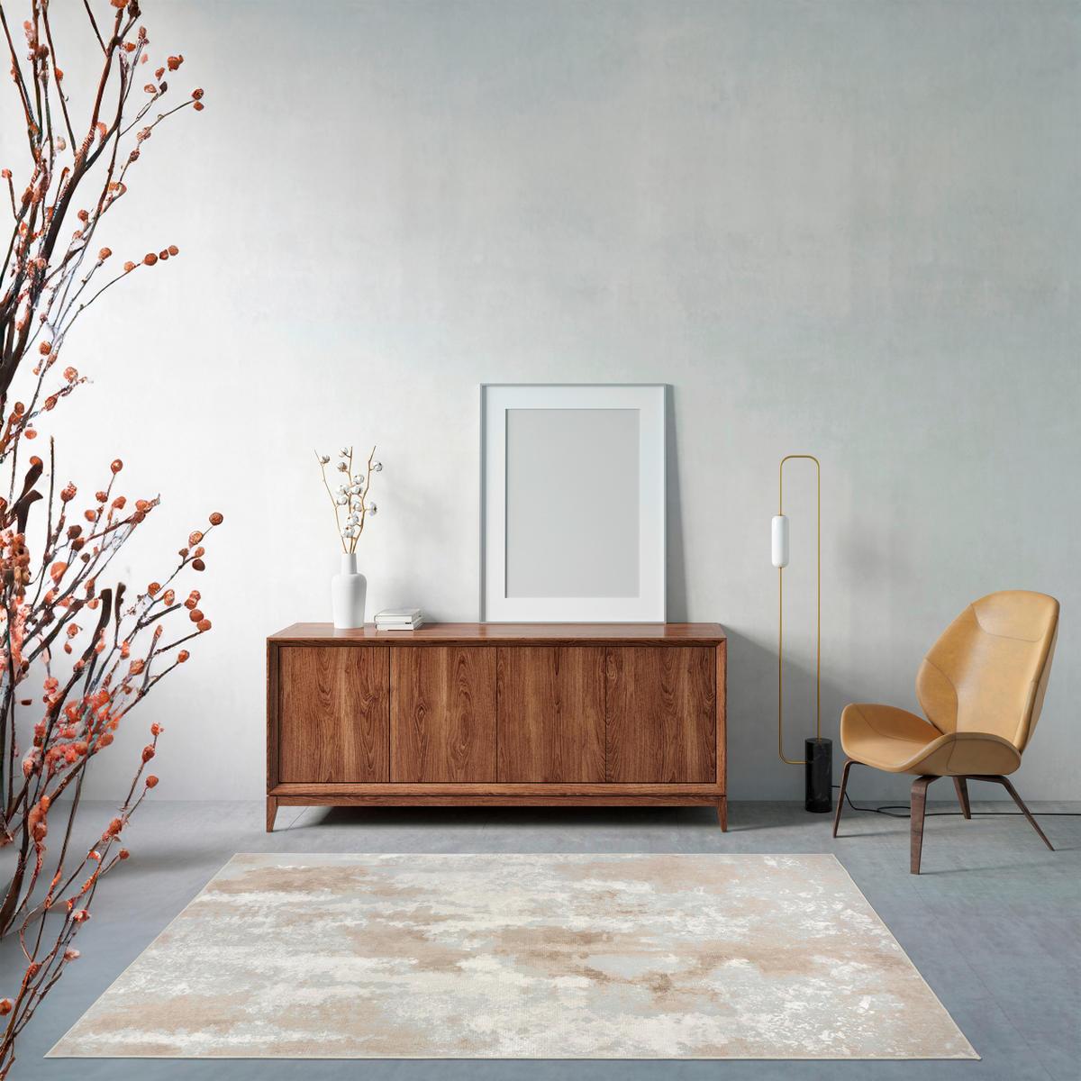 FLACHWEBETEPPICH LIVING-TREND Dunkelgrau, Graubraun  - Dunkelgrau/Graubraun, Design, Kunststoff/Textil (160/230cm) - Lindorug