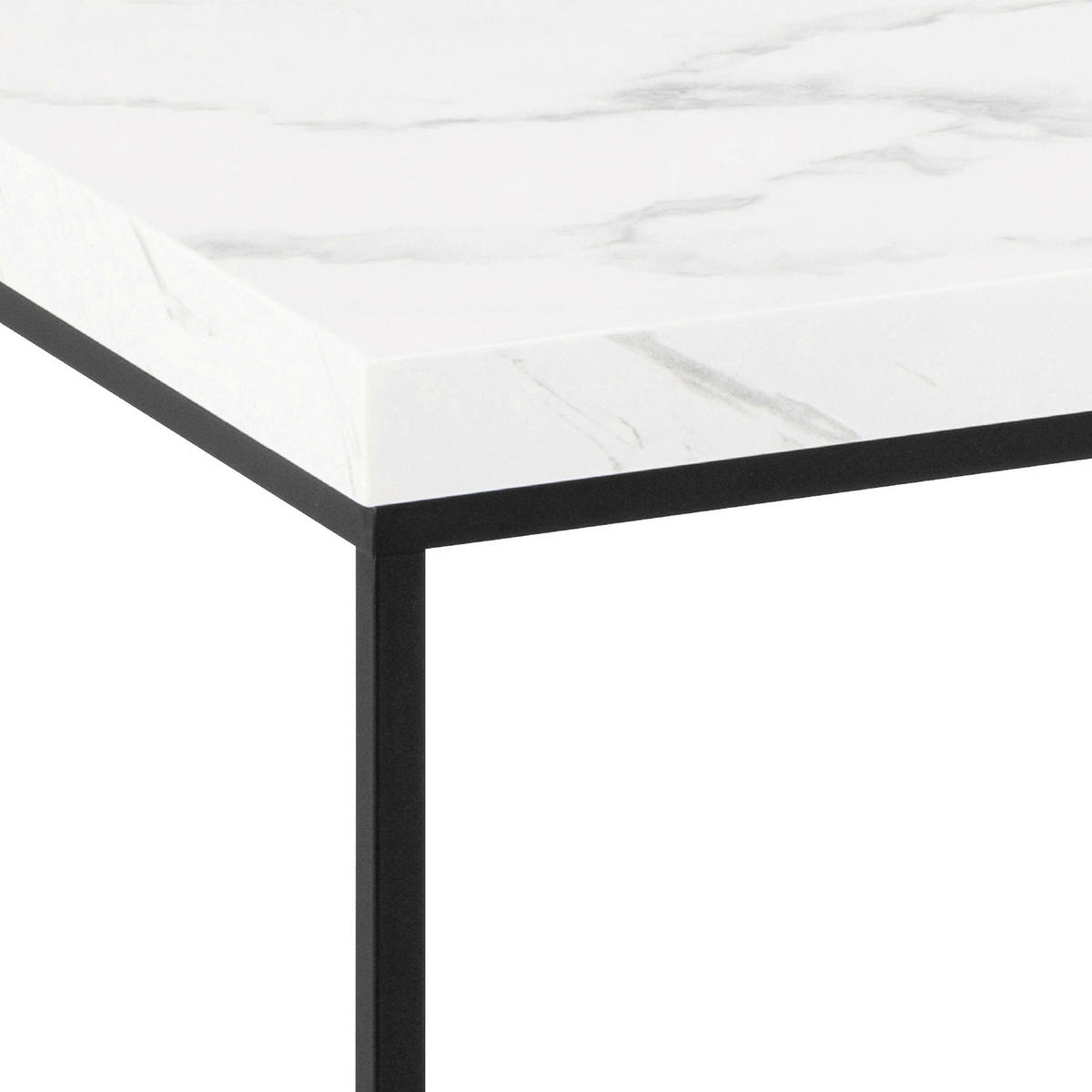 COUCHTISCH in Holz, Metall 110/55/45 cm   - Weiss/Schwarz, Design, Holz/Metall (110/55/45cm) - MID.YOU