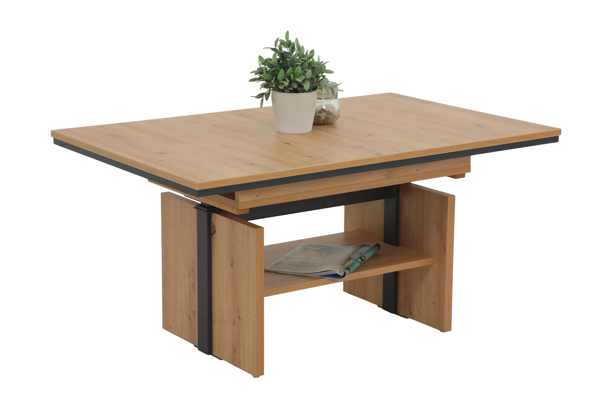 COUCHTISCHSET in Holzwerkstoff 110-150/70/53-72 cm  - Eiche Artisan, Design, Holzwerkstoff (110-150/70/53-72cm) - Livetastic