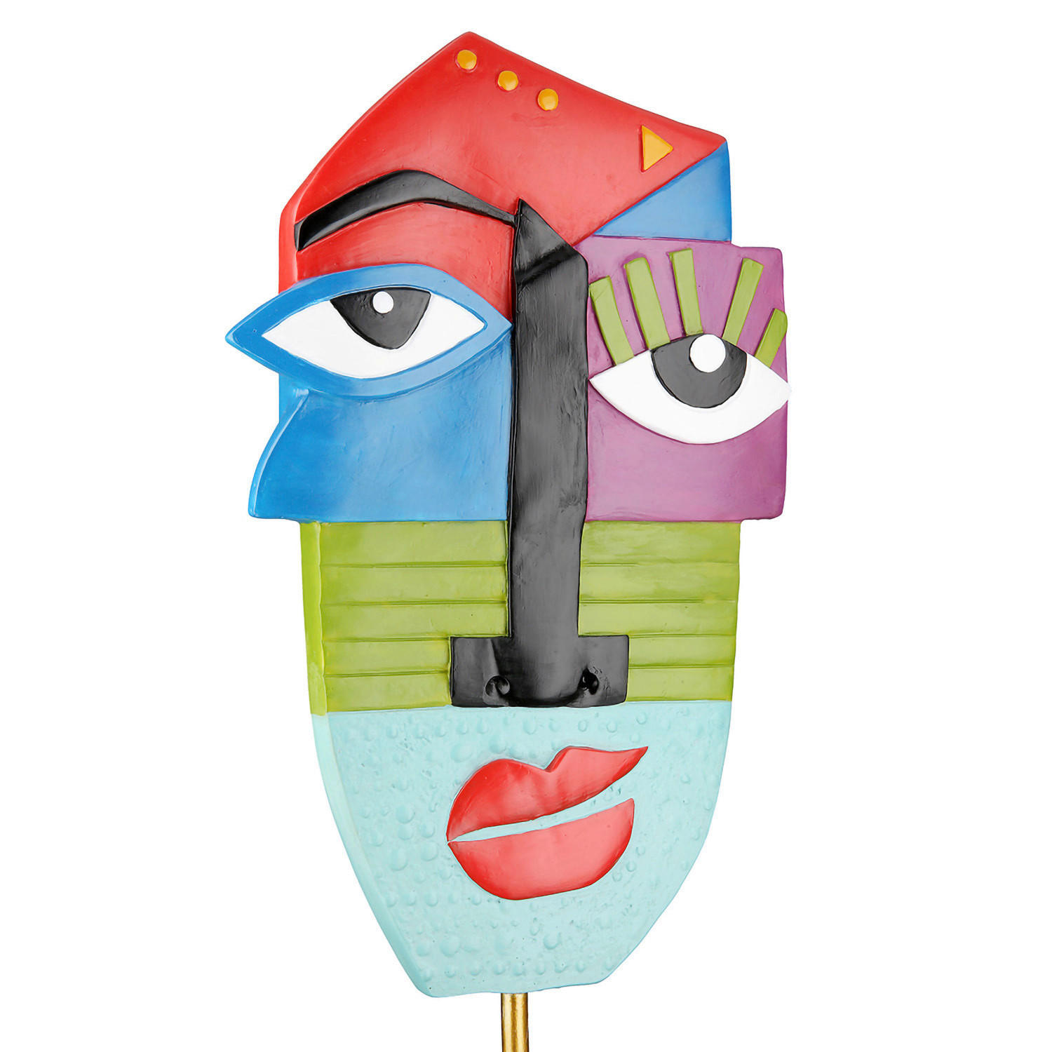 Thumbnail - Skulptur, Mehrfarbig, Metall, Kunststoff, Maske, Maske, 25x57x16 cm, stehend, Dekoration, Skulpturen & Dekoobjekte, Skul...