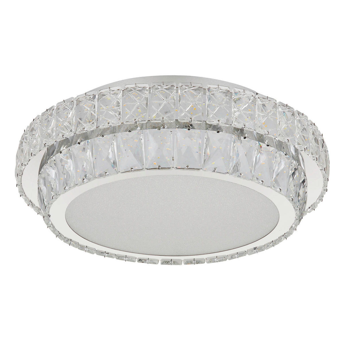 LED-DECKENLEUCHTE  40/15.5 cm    - Klar/Chromfarben, Konventionell, Glas/Kunststoff (40/15.5cm) - Globo