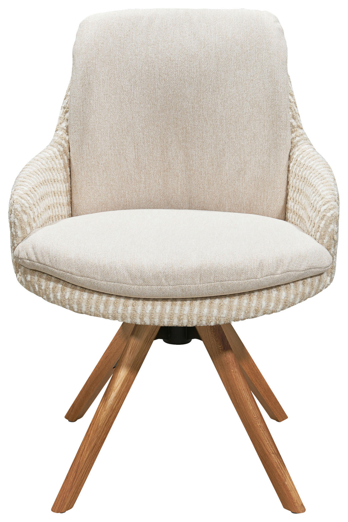 ARMLEHNSTUHL  Beinauswahl, Lederauswahl, Stoffauswahl, Sitzfläche 360° drehbar Flachgewebe  Naturfarben, Eichefarben  - Eichefarben/Beige, Design, Holz/Textil (60/87/66cm) - Lomoco