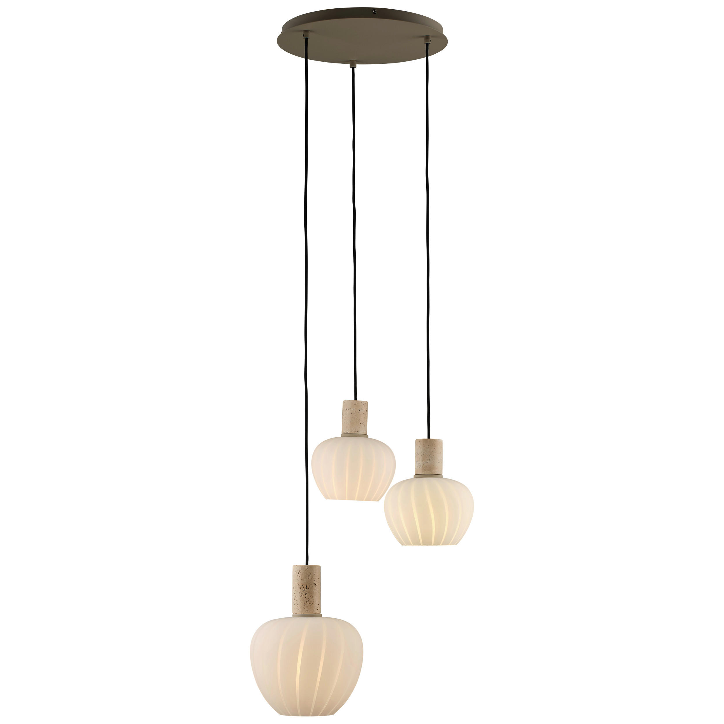 HÄNGELEUCHTE 52/150 cm  - Beige/Weiß, Basics, Glas/Metall (52/150cm)