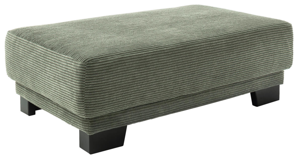 ECKSOFA in Cord Grün  - Schwarz/Grün, Design, Holz/Textil (270/174cm) - Pure Home Lifestyle