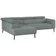 ECKSOFA in Chenille Silberfarben  205/280 cm  - Silberfarben/Schwarz, Design, Textil/Metall (205/280cm) - Xora