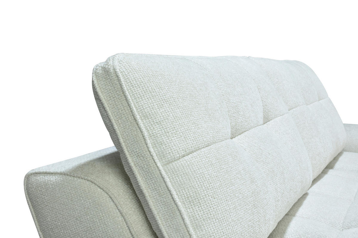 2-SITZER-SOFA Chenille Creme  - Creme/Schwarz, Design, Kunststoff/Textil (230/84/104/111/122cm) - Livetastic