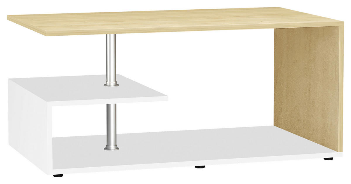 COUCHTISCH in Holzwerkstoff 91/53/42 cm  - Honigeiche/Weiss, Design, Holzwerkstoff/Kunststoff (91/53/42cm) - MID.YOU