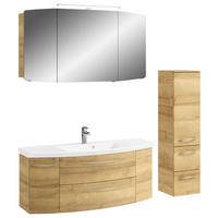 BADEZIMMER 4-teilig  in 151 cm  - Chromfarben/Eichefarben, KONVENTIONELL, Glas/Holzwerkstoff (151cm) - Pelipal