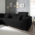 ECKSOFA  in Mikrofaser Graphitfarben  207/301 cm  - Chromfarben/Graphitfarben, Design, Textil/Metall (207/301cm) - Xora