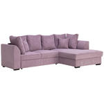ECKSOFA  in Cord Pflaume  259/174 cm  - Pflaume/Schwarz, Design, Kunststoff/Textil (259/174cm) - Cantus