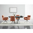 STUHL - Edelstahlfarben/Cognac, Design, Textil/Metall (51,5/89,5/65cm) - Novel