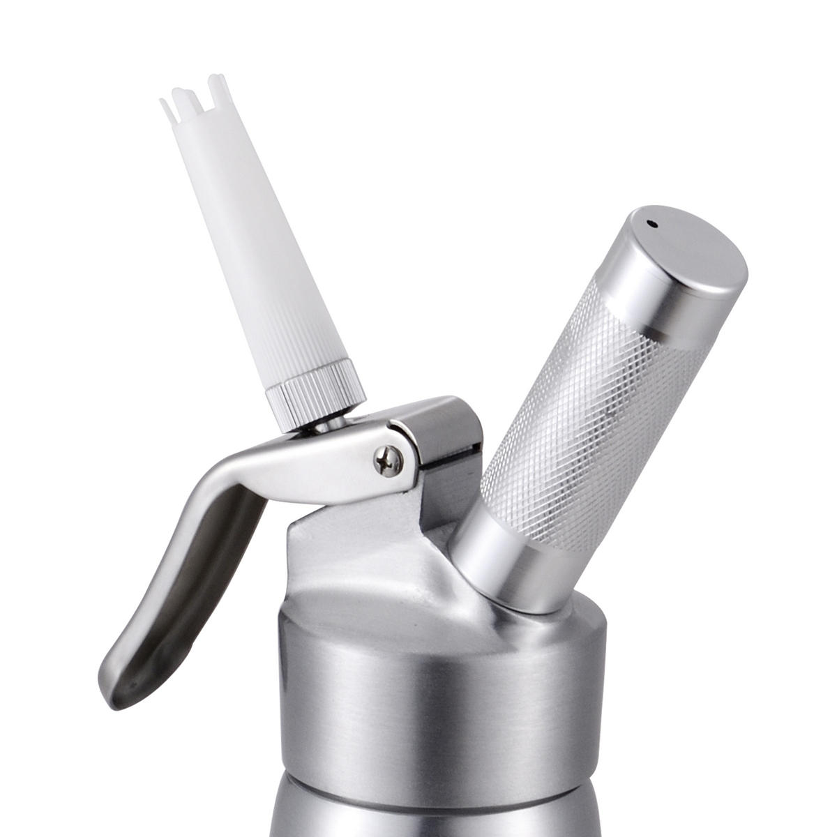 SAHNEBEREITER - Silberfarben/Weiß, MODERN, Kunststoff/Metall (9/32/9cm) - Masterpro