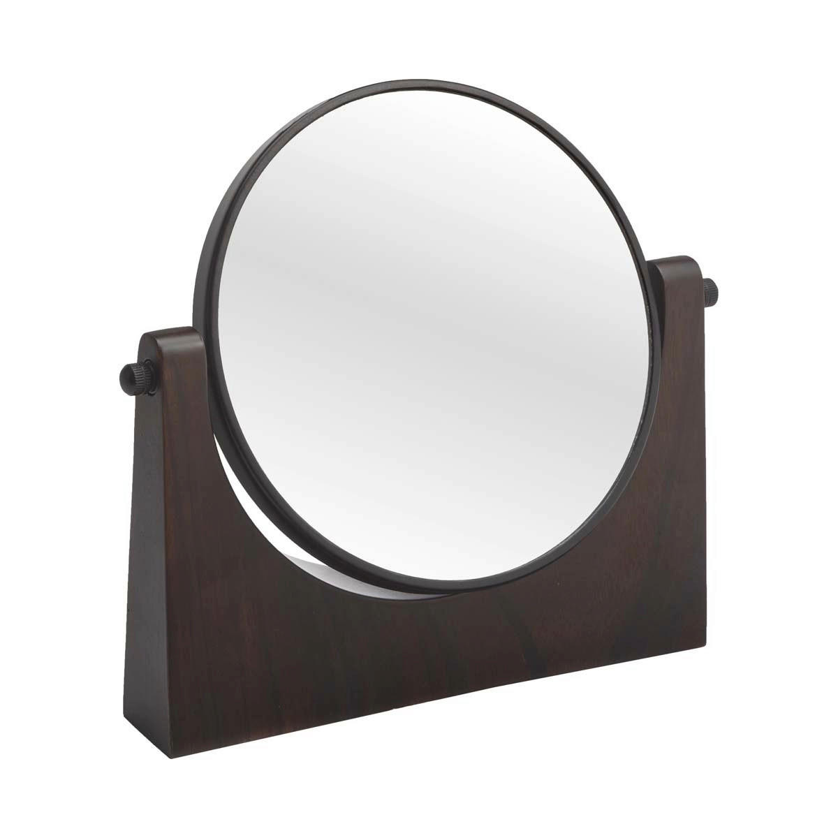 SCHMINKSPIEGEL Ebenholz  - Dunkelbraun, Basics, Holz (17,5/14,3cm) - Aquanova