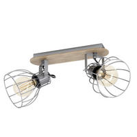 STRAHLER Sambatello  - Silberfarben/Braun, Design, Holz/Metall (9/33,5cm) - Eglo