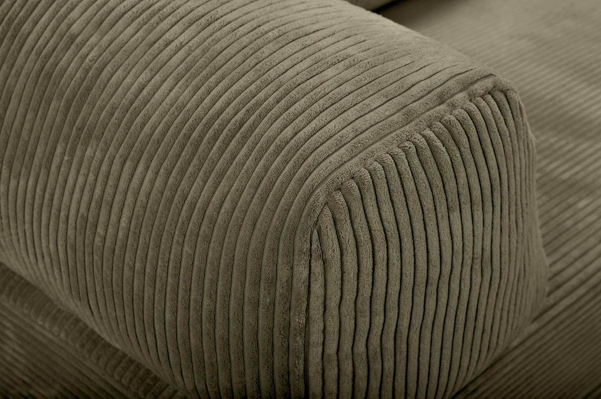 SCHLAFSOFA Cord Olivgrün  - Olivgrün, KONVENTIONELL, Textil/Metall (200/77/80cm) - Carryhome