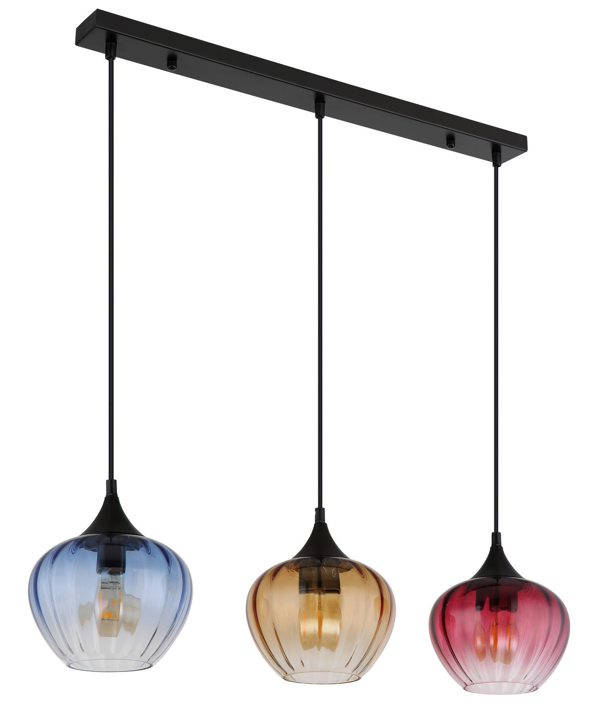 HÄNGELEUCHTE 80/18/150 cm  - Schwarz, Basics, Glas/Kunststoff (80/18/150cm)