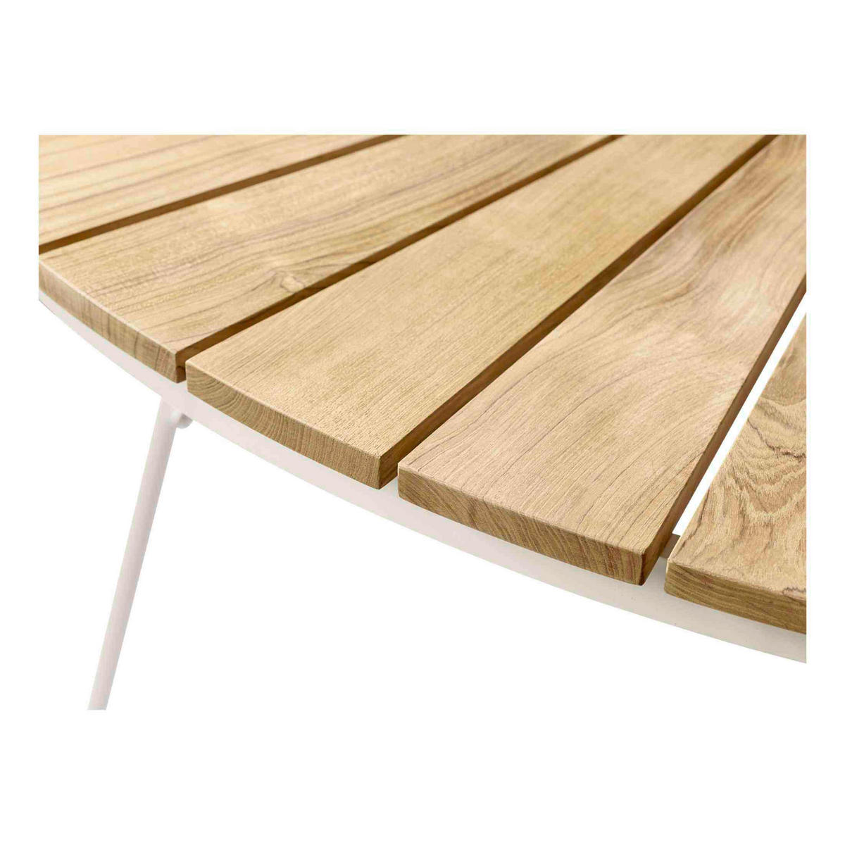 GARTENTISCHGRUPPE Teakholzvollmassiv  - Naturfarben/Weiß, Natur, Holz - Gardenson