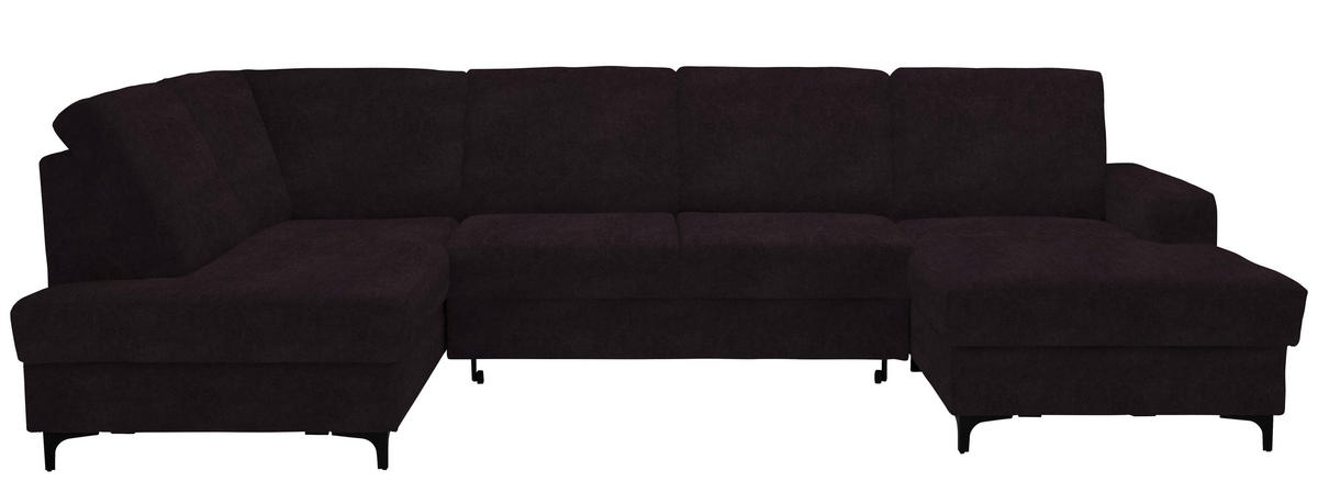 SOFFA i flatväv aubergine  - svart/aubergine, Klassisk, metall/textil (185/317/167cm) - Livetastic