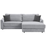ECKSOFA in Cord Hellgrau  240/175 cm  - Dunkelgrau/Hellgrau, Design, Kunststoff/Textil (240/175cm) - Xora