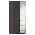 DREHTÜRENSCHRANK 101/235/61 cm,  in Graphitfarben, 2-türig  - Chromfarben/Schwarz, Basics, Glas/Holzwerkstoff (101/235/61cm) - Novel