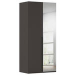DREHTÜRENSCHRANK 101/223/61 cm,  in Graphitfarben, 2-türig  - Chromfarben/Schwarz, Basics, Glas/Holzwerkstoff (101/223/61cm) - Novel