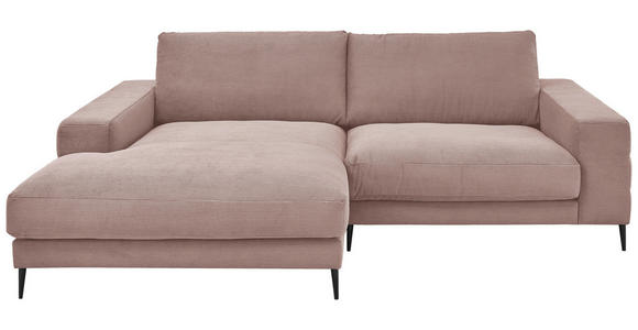 ECKSOFA in Feincord Altrosa  - Schwarz/Altrosa, Design, Textil/Metall (177/253cm) - Dieter Knoll