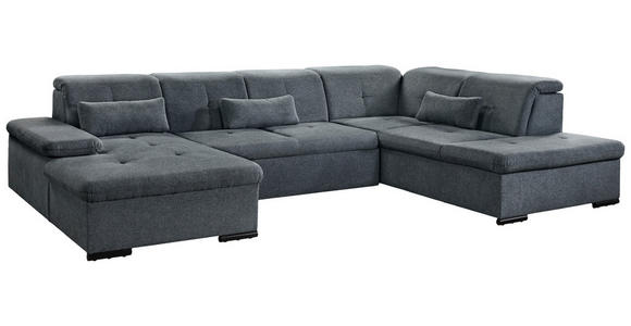 WOHNLANDSCHAFT Dunkelgrau Chenille  - Dunkelgrau/Grau, KONVENTIONELL, Kunststoff/Textil (240/340/188cm) - Carryhome