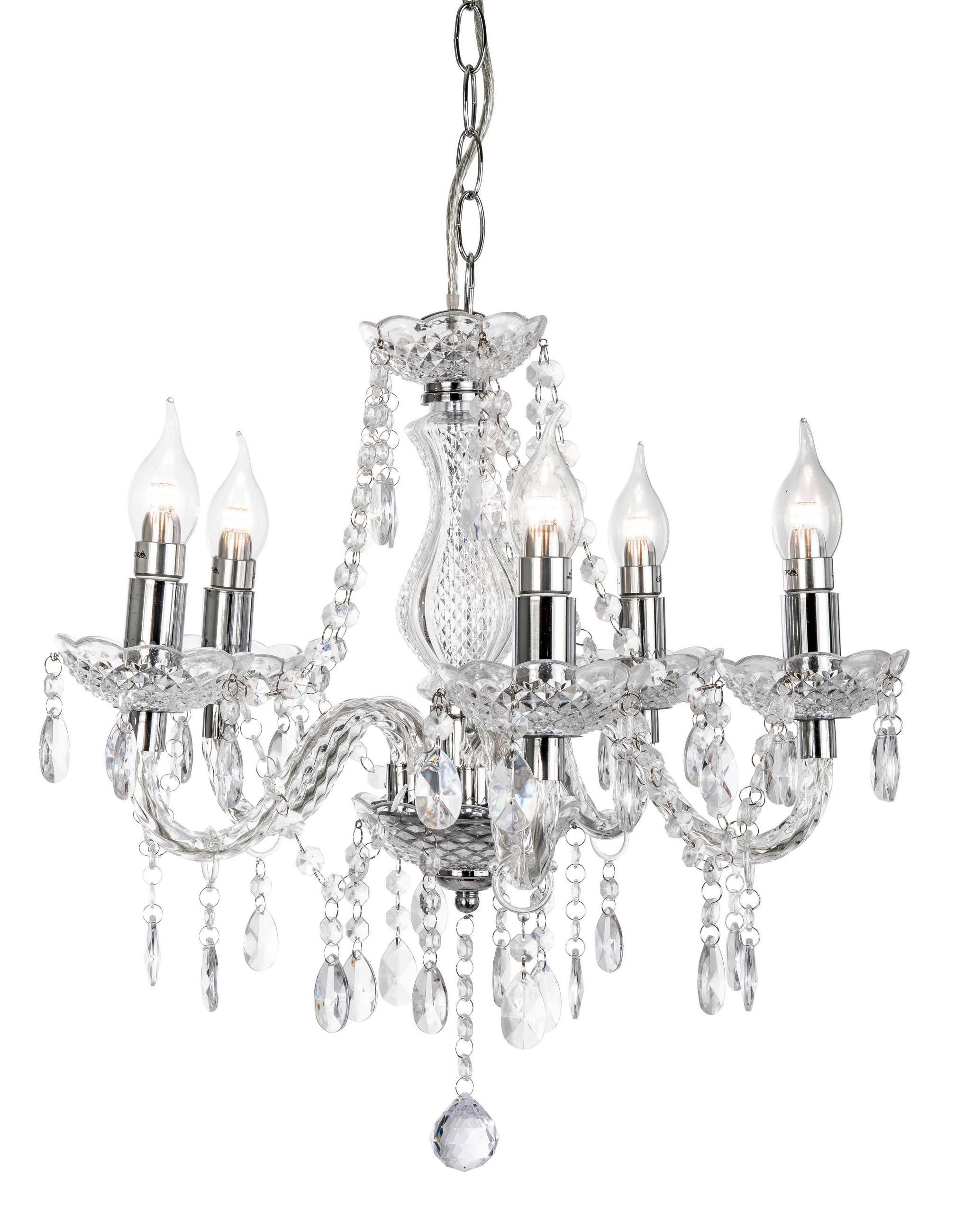 HÄNGELEUCHTE 48/150 cm  - Klar/Chromfarben, KONVENTIONELL, Kunststoff/Metall (48/150cm) - Globo