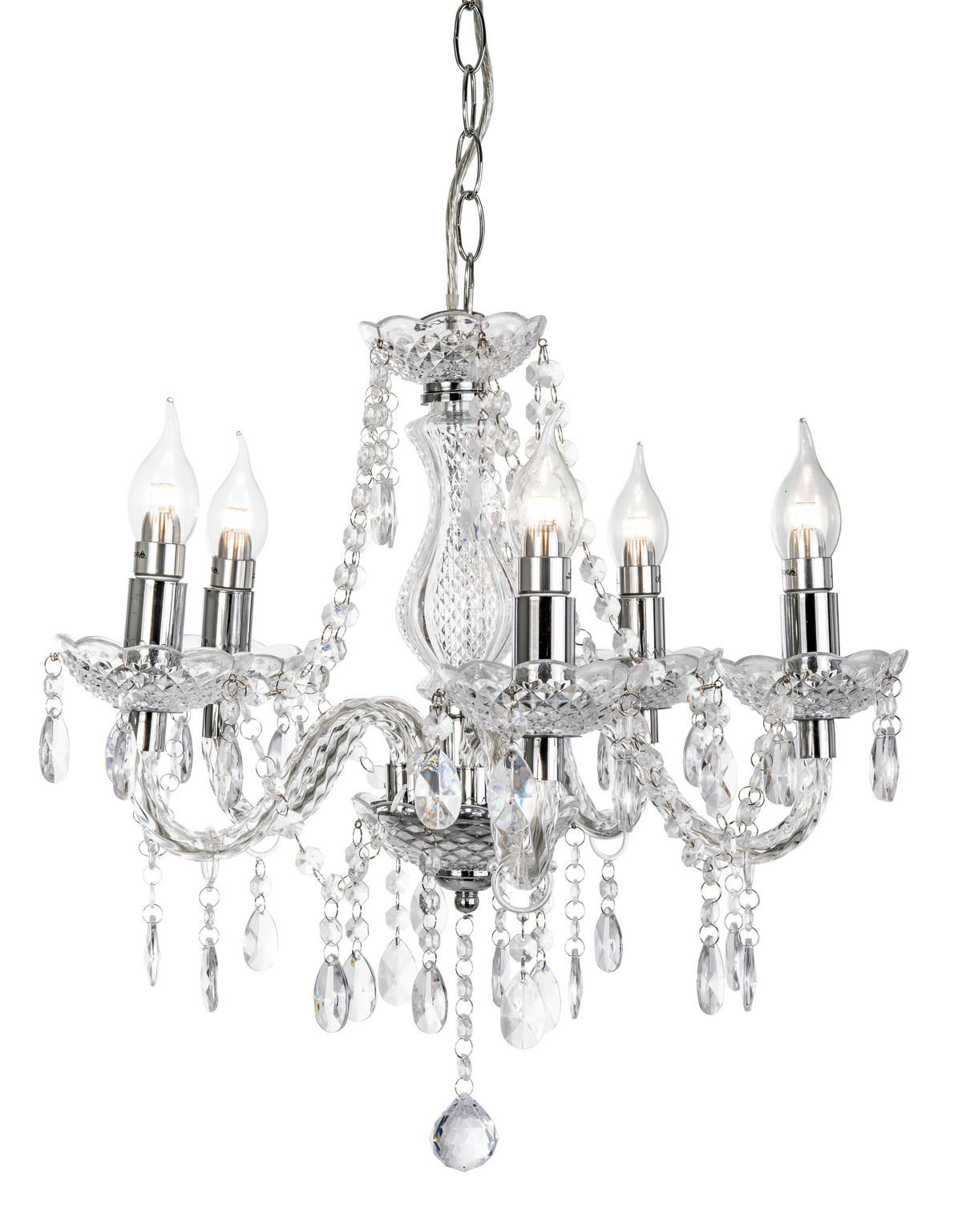 HÄNGELEUCHTE 48/150 cm  - Klar/Chromfarben, KONVENTIONELL, Kunststoff/Metall (48/150cm) - Globo