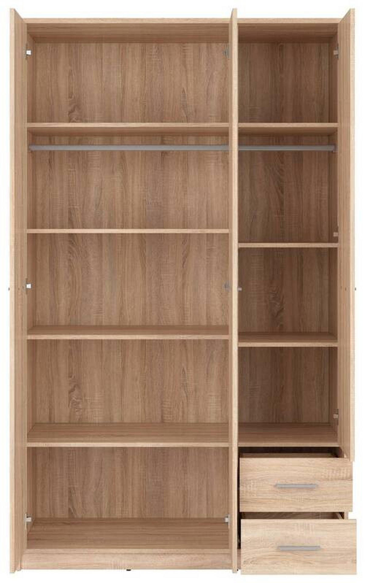 OMARA S KLASIČNIMI VRATI, hrast sonoma  - srebrne barve/hrast sonoma, Moderno, umetna masa/leseni material (118,5/197/54,5cm) - MID.YOU