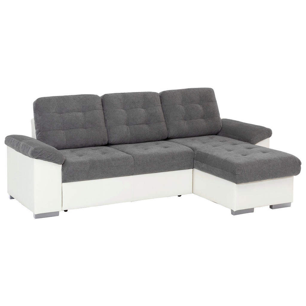Thumbnail - Mid.you Eckschlafsofa, Creme, Dunkelgrau, Textil, 4-Sitzer, 232x148 cm, Wohnzimmer, Sofas & Couches, Wohnlandschaften
