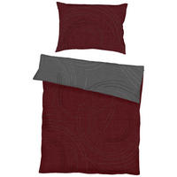BETTWÄSCHE Jaro Makosatin 155/220 cm  - Dunkelrot, Design, Textil (155/220cm) - Kaeppel