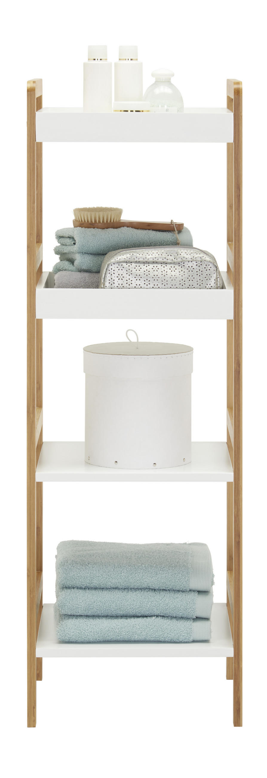BADEZIMMERREGAL 36/110/33 cm  - Weiss/Naturfarben, Konventionell, Holz/Holzwerkstoff (36/110/33cm) - Xora