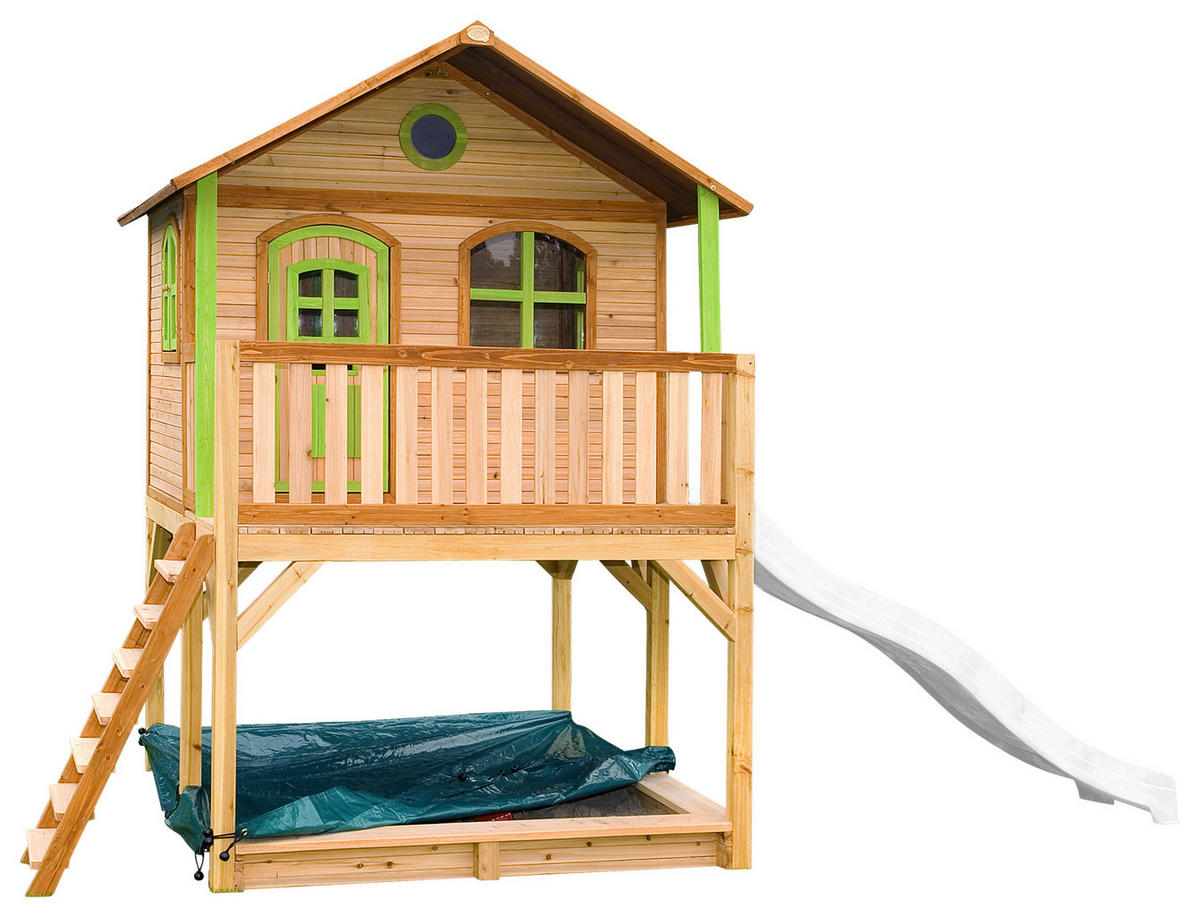 SPIELHAUS 432/293/212 cm  - Braun/Weiß, KONVENTIONELL, Holz (432/293/212cm) - Ambia Garden