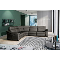 ECKSOFA Anthrazit Echtleder  - Anthrazit/Schwarz, Design, Leder/Holz (299/299cm) - Livetastic