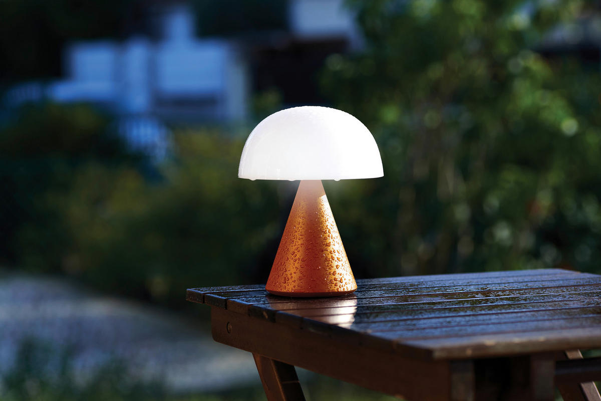 AKKU-TISCHLEUCHTE 14/17/14 cm   - Orange, Design, Kunststoff/Metall (14/17/14cm)